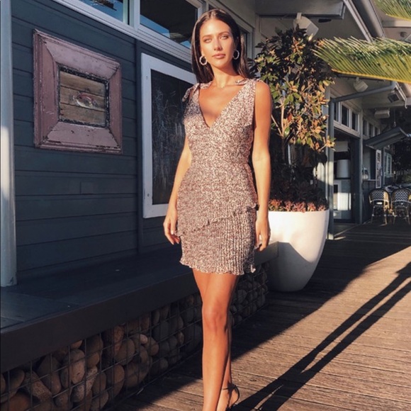 La Madison Talulah Cheetah Pleated Mini Dress - Picture 2 of 4